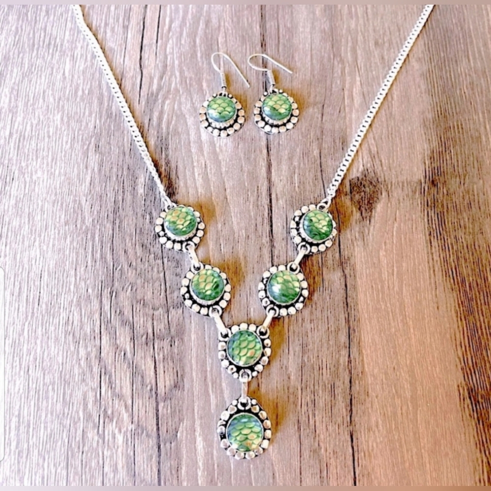 Rainbow Fish Necklace & Earring Set New
